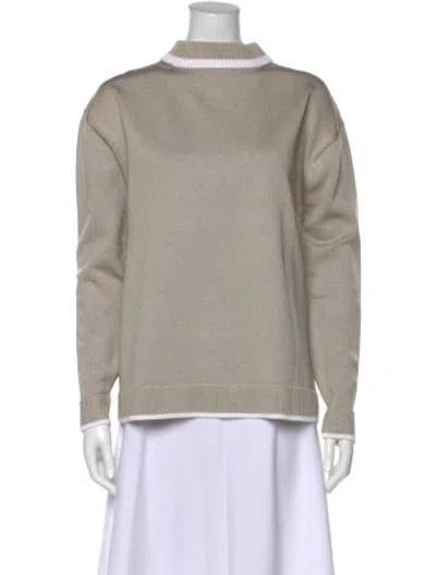 Pre-owned Brandon Maxwell Crew Neck Sweater W/ Tags In Neutrals