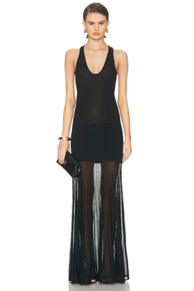 Brandon Maxwell Delphine Scoop Neck Racerback Gown In Black