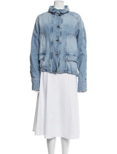 Pre-owned Brandon Maxwell Denim Jacket W/ Tags In Blue