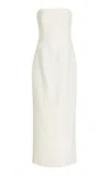 Brandon Maxwell Exclusive Kady Wool-silk Midi Dress In Ivory