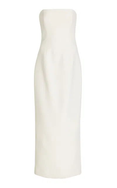 Brandon Maxwell Exclusive Kady Wool-silk Midi Dress In Ivory