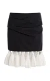 Brandon Maxwell Exclusive Riviera Asymmetric Draped Cotton Mini Skirt In Black