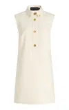 Brandon Maxwell Exclusive The Belle Wool-silk Crepe Polo Mini Dress In White