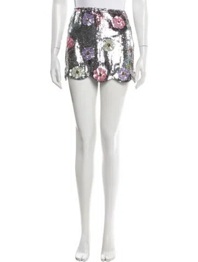 Pre-owned Brandon Maxwell Floral Print Mini Skirt
