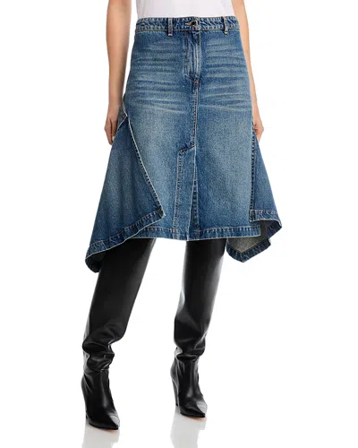 Brandon Maxwell Frankie Denim Skirt In Blue