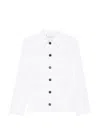 Brandon Maxwell Gage Fitted Button Up Jacket In White