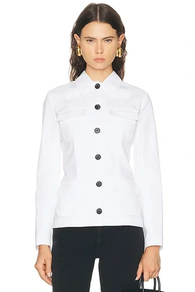 Brandon Maxwell Gage Fitted Button Up Jacket In Multi