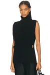 Brandon Maxwell Grayson Ribbed Gilet In Black