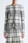 Brandon Maxwell Greer Plaid Jacquard Cardigan In Black