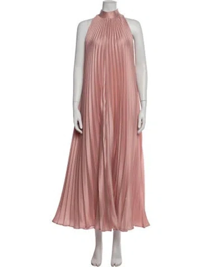 Pre-owned Brandon Maxwell Halterneck Long Dress In Pink