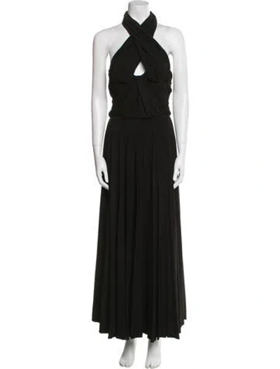 Pre-owned Brandon Maxwell Halterneck Long Dress W/ Tags In Black