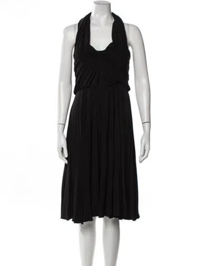 Pre-owned Brandon Maxwell Halterneck Midi Length Dress In Black