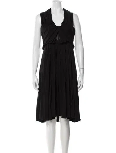 Pre-owned Brandon Maxwell Halterneck Midi Length Dress In Black