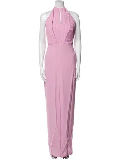 Pre-owned Brandon Maxwell Halterneck Midi Length Dress In Pink