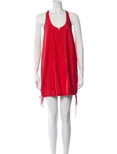 Pre-owned Brandon Maxwell Halterneck Mini Dress In Red