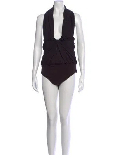 Pre-owned Brandon Maxwell Halterneck Sleeveless Bodysuit W/ Tags In Black