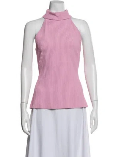 Pre-owned Brandon Maxwell Halterneck Sleeveless Top In Pink