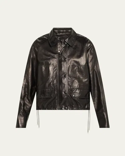 BRANDON MAXWELL HARPER LEATHER BALLOON JACKET