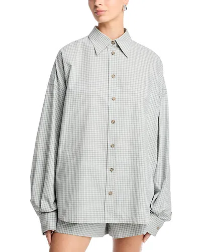 Brandon Maxwell Harvey Boyfriend Shirt In Blue