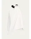 Brandon Maxwell Haze Draped Sequin-trim Asymmetric Top In White