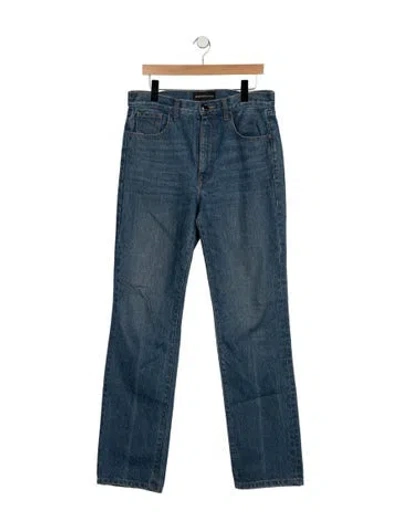 Pre-owned Brandon Maxwell High-rise Straight Leg Jeans In Blue