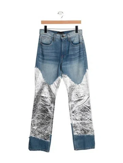 Pre-owned Brandon Maxwell High-rise Straight Leg Jeans In Blue