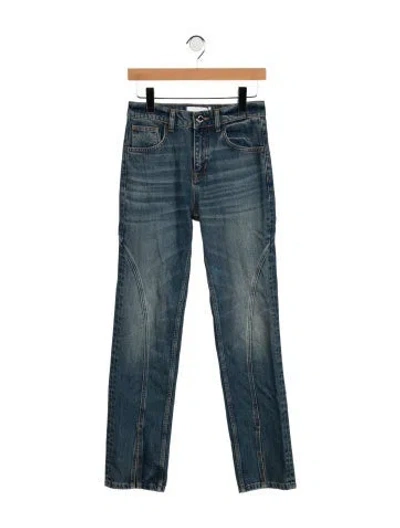 Pre-owned Brandon Maxwell High-rise Straight Leg Jeans In Blue