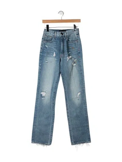 Pre-owned Brandon Maxwell High-rise Straight Leg Jeans In Blue