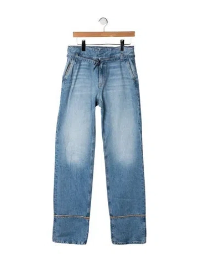 Pre-owned Brandon Maxwell High-rise Straight Leg Jeans In Blue