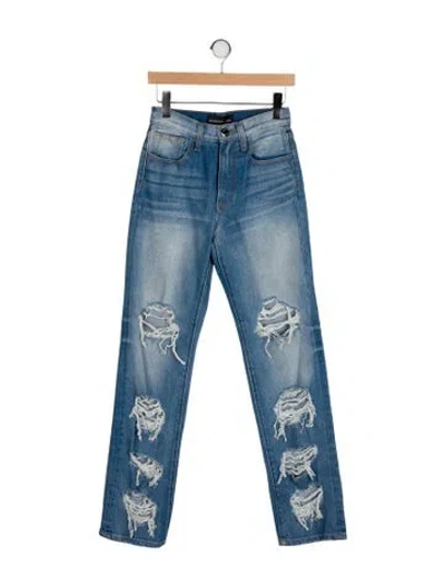 Pre-owned Brandon Maxwell High-rise Straight Leg Jeans W/ Tags In Blue