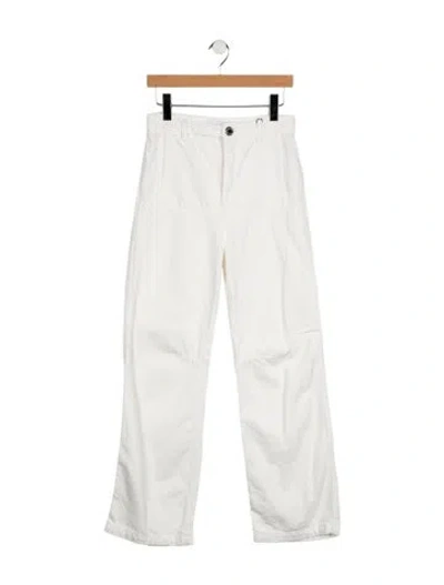 Pre-owned Brandon Maxwell High-rise Straight Leg Jeans W/ Tags In White