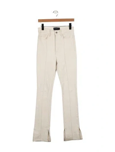 Pre-owned Brandon Maxwell High-rise Straight Leg Jeans In White
