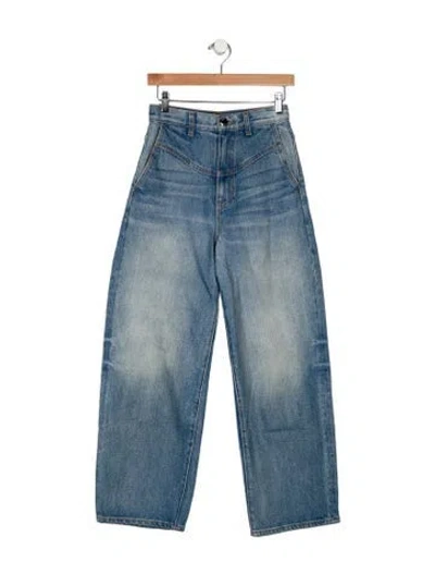 Pre-owned Brandon Maxwell High-rise Wide Leg Jeans In Blue