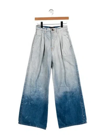 Pre-owned Brandon Maxwell High-rise Wide Leg Jeans In Blue