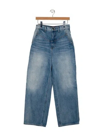 Pre-owned Brandon Maxwell High-rise Wide Leg Jeans In Blue