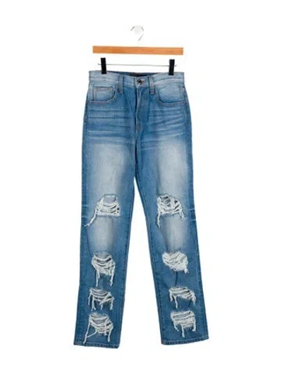 Pre-owned Brandon Maxwell High-rise Wide Leg Jeans In Blue