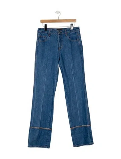 Pre-owned Brandon Maxwell High-rise Wide Leg Jeans In Blue