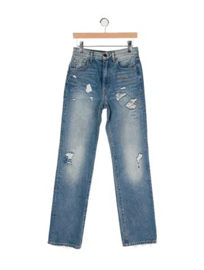Pre-owned Brandon Maxwell High-rise Wide Leg Jeans In Blue