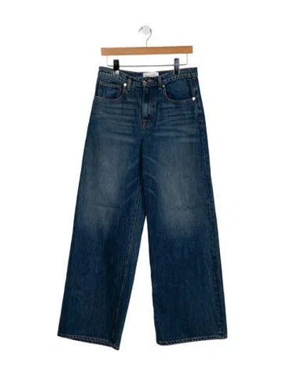 Pre-owned Brandon Maxwell High-rise Wide Leg Jeans In Blue