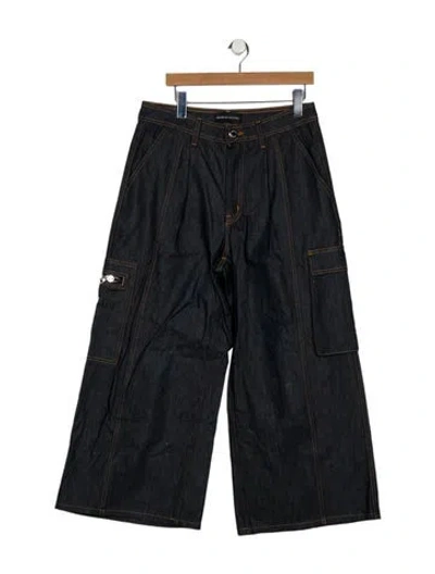 Pre-owned Brandon Maxwell High-rise Wide Leg Jeans In Blue