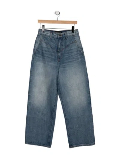 Pre-owned Brandon Maxwell High-rise Wide Leg Jeans In Blue