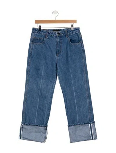 Pre-owned Brandon Maxwell High-rise Wide Leg Jeans In Blue