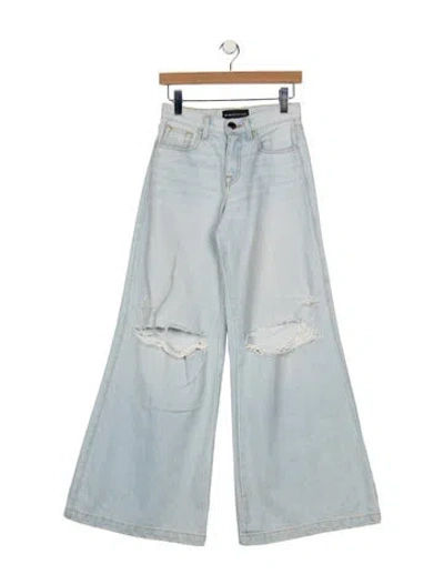 Pre-owned Brandon Maxwell High-rise Wide Leg Jeans In Blue