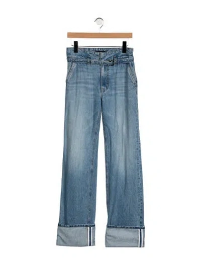 Pre-owned Brandon Maxwell High-rise Wide Leg Jeans In Blue