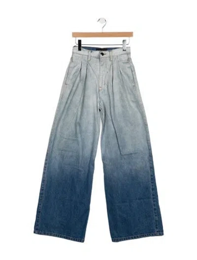 Pre-owned Brandon Maxwell High-rise Wide Leg Jeans In Blue