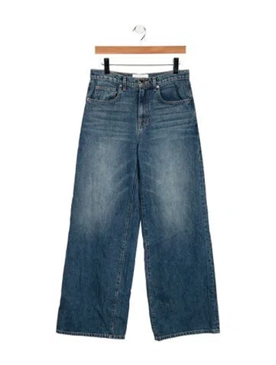 Pre-owned Brandon Maxwell High-rise Wide Leg Jeans In Blue