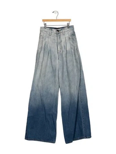 Pre-owned Brandon Maxwell High-rise Wide Leg Jeans In Blue
