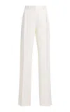 Brandon Maxwell Irving Wool-silk Trousers In White
