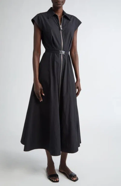 BRANDON MAXWELL BRANDON MAXWELL JACE ZIP FRONT BELTED SHIRTDRESS