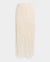 Brandon Maxwell James Crinkled Cotton Midi Skirt In Gray